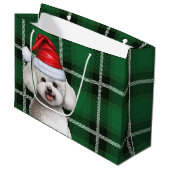 Kerstvakantie Plaid Bichon Frise Hondenliefhebber Groot Cadeauzakje (Voorkant Gekanteld)