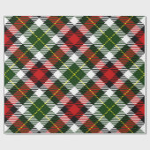 Kerstvakantie Plaid Rood Groen Zwart Feest Cadeaupapier (Vlak)