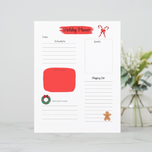 Kerstvakantie planner pagina (Staand voorkant)