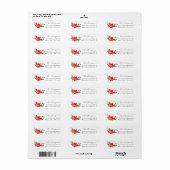 Kerstvakantie Poinsettia Retouradres Etiket (Full Sheet)