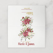 Kerstvakantie Poinsettia Trouwtafel Zitplaats Plaatskaartje (Buitenkant ongevouwen)