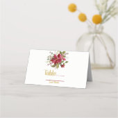 Kerstvakantie Poinsettia Trouwtafel Zitplaats Plaatskaartje (Achterkant)