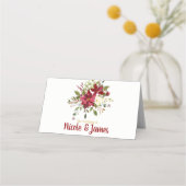 Kerstvakantie Poinsettia Trouwtafel Zitplaats Plaatskaartje (Voorkant)