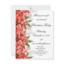 Kerstvakantie Poinsettia Uitnodiging