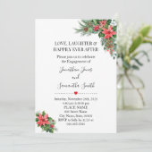 Kerstvakantie Poinsettia Verloving bruiloft Kaart (Staand voorkant)