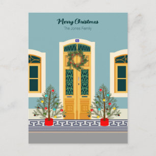 Kerstvakantie Portugese feestelijke Huis Briefkaart