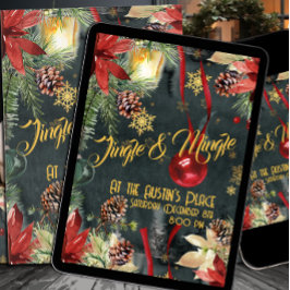 Kerstvakantie Prachtig Klinkend Feestje Feestdagenkaart