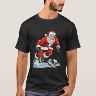 Kerstvakantie Pret Kerstman Ijshockey Spelen Kerst T-shirt