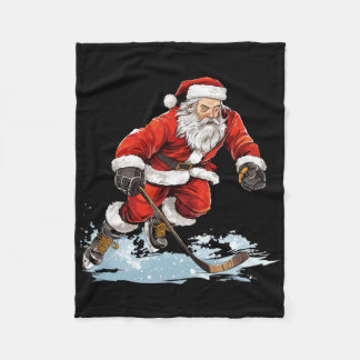 Kerstvakantie Pret Kerstman Ijshockeyen Kerstmis Fleece Deken