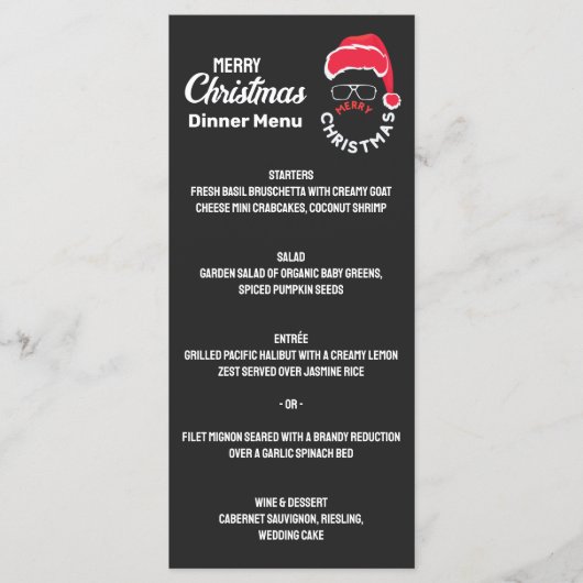 Kerstvakantie Prettig Kerstmaal  Menu (Voorkant)