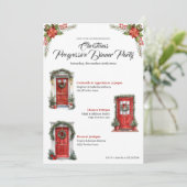 Kerstvakantie Progressief Diner Rode deuren Kaart (Staand voorkant)