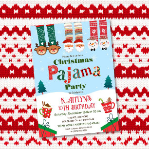 Kerstvakantie Pyjama Feest Kaart