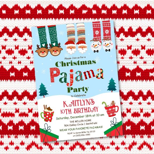 Kerstvakantie Pyjama Feest Kaart