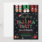 Kerstvakantie Pyjama Feest Uitnodiging (Voorkant / Achterkant)