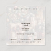 Kerstvakantie QR Code Square Visitekaartje (Achterkant)