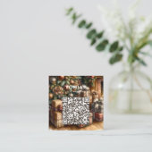 Kerstvakantie QR Code Square Visitekaartje (Staand voorkant)
