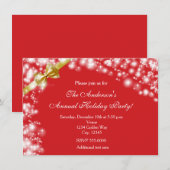 Kerstvakantie Red & Bow Sparkles uitnodiging (Voorkant / Achterkant)