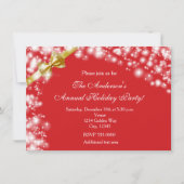 Kerstvakantie Red & Bow Sparkles uitnodiging (Voorkant)