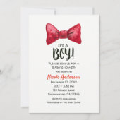 Kerstvakantie Red Bow Stropdas Boy Baby shower Kaart (Voorkant)