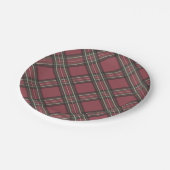 Kerstvakantie Red Plaid Party Paper Borden Papieren Bordje (Gekanteld)