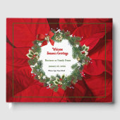 Kerstvakantie Red Poinsettia Custom Gastenboek (Voorkant)