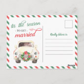 Kerstvakantie Reizen Rood Huwelijksuitnodiging Briefkaart (Achterkant)