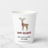 Kerstvakantie Rendier Business Logo Paper Papieren Bekers (Achterkant)