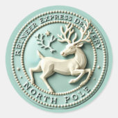 Kerstvakantie Rendier Express Ronde Sticker (Voorkant)