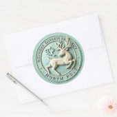 Kerstvakantie Rendier Express Ronde Sticker (Envelop)