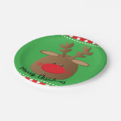 Kerstvakantie rendier Polka Dot Party Custom Papieren Bordje (Gekanteld)