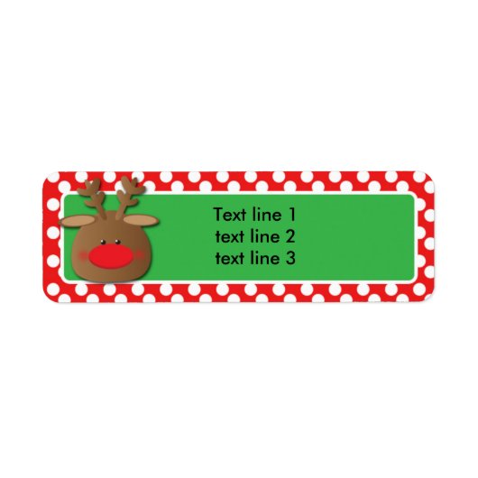 Kerstvakantie Rendier Stippen Feestje Etiket (Voorkant)