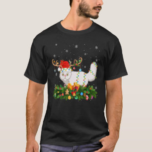 Kerstvakantie Rendierhoed Kerstman Perzische Kat C T-shirt