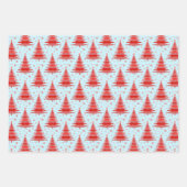 Kerstvakantie Rode Bomen Patroon Gift Inpakpapier Vel (Voorkant 2)