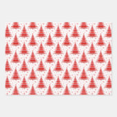 Kerstvakantie Rode Bomen Patroon Gift Inpakpapier Vel (Voorkant)