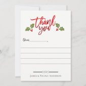 Kerstvakantie Rode Folie Glans Bedankkaart Kaart (Voorkant)