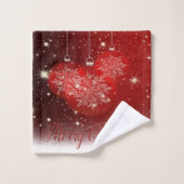 Kerstvakantie-Rode Kerstballen Bad Handdoek (Wasdoekje)