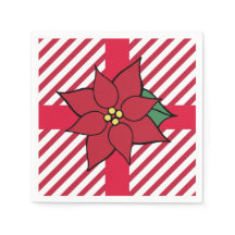 Kerstvakantie Rode Poinsettia Feestservetten