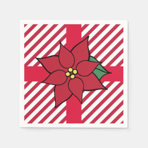 Kerstvakantie Rode Poinsettia Feestservetten Servetten