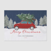 Kerstvakantie Rode Truck Kerstmis Familie Cadeau Tissuepapier (Voorkant)