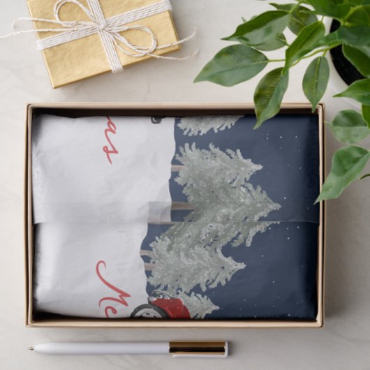 Kerstvakantie Rode Truck Kerstmis Familie Cadeau Tissuepapier (Geschenk)
