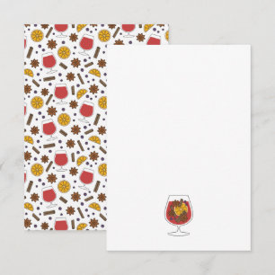 Kerstvakantie rode wijn kruiden voor glühwein notitiekaartje