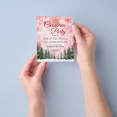 Kerstvakantie Rode Winter Wonderland INVITE Flyer (Hand)
