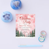 Kerstvakantie Rode Winter Wonderland INVITE Flyer (Enkel)