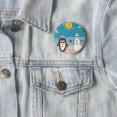 kerstvakantie ronde button 5,7 cm (In situ)
