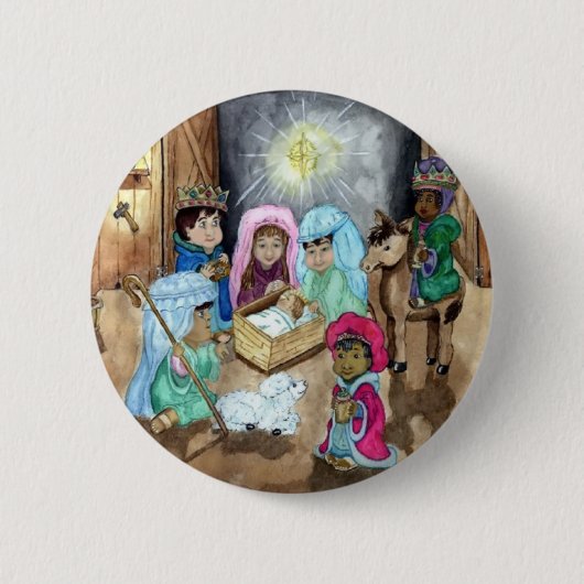 kerstvakantie ronde button 5,7 cm (Voorkant)
