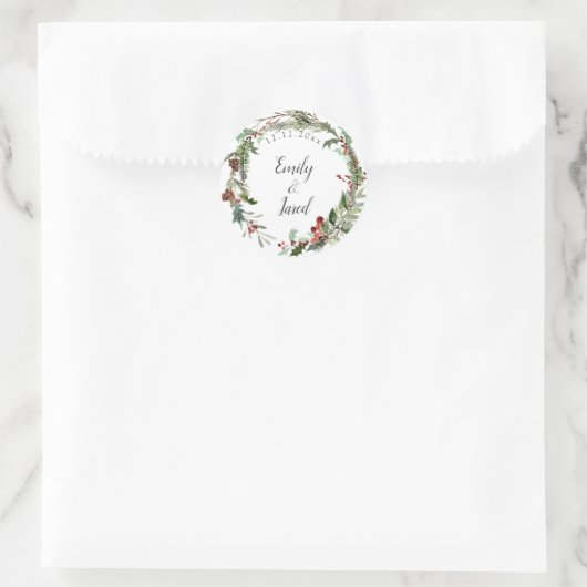 kerstvakantie ronde sticker (Tas)