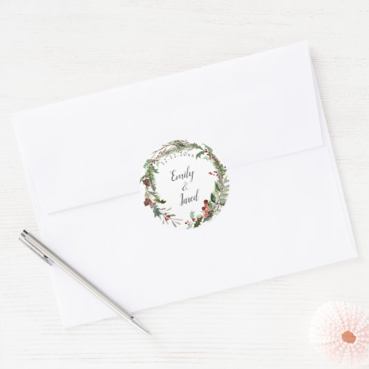 kerstvakantie ronde sticker (Envelop)