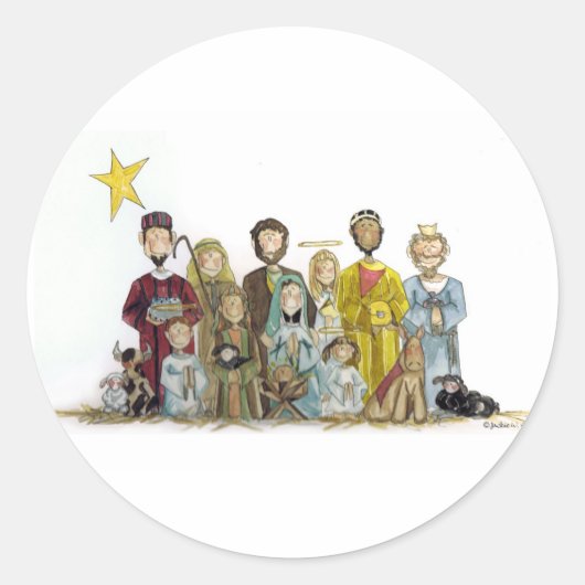 kerstvakantie ronde sticker (Voorkant)