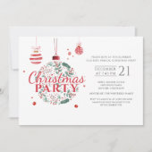 Kerstvakantie Rood en Groen Feest Kaart (Voorkant)