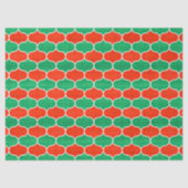 Kerstvakantie rood en groen Ogee-patroon Tissuepapier (Voorkant)